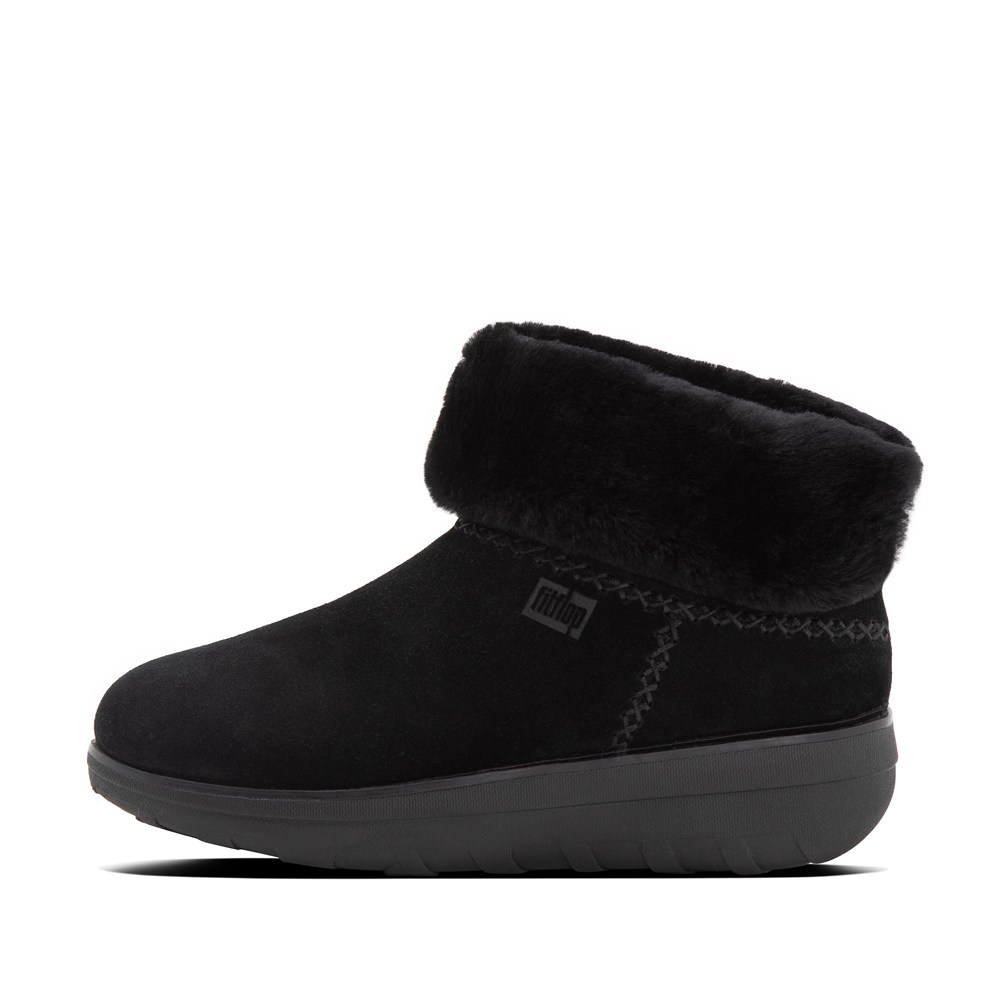 Fitflop Womens Boots Black - Mukluk Shorty Shearling Lined Suede Ankle - 47VXHSKLO